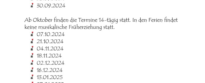 musikalische früherziehung terminübersicht 2024 2025